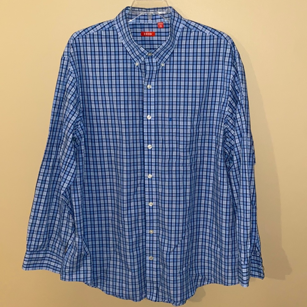 IZOD Blue Button Down Shirt Size: XXL